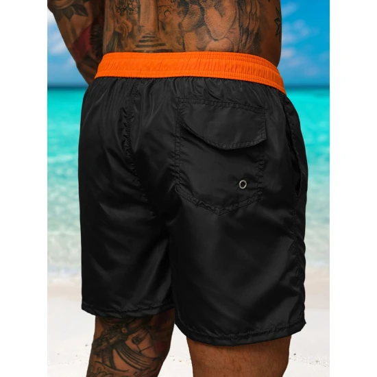 Vyriški šortai juodi/oranžiniai Renald Šortai | Bridžai