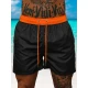 Vyriški šortai juodi/oranžiniai Renald Šortai | Bridžai