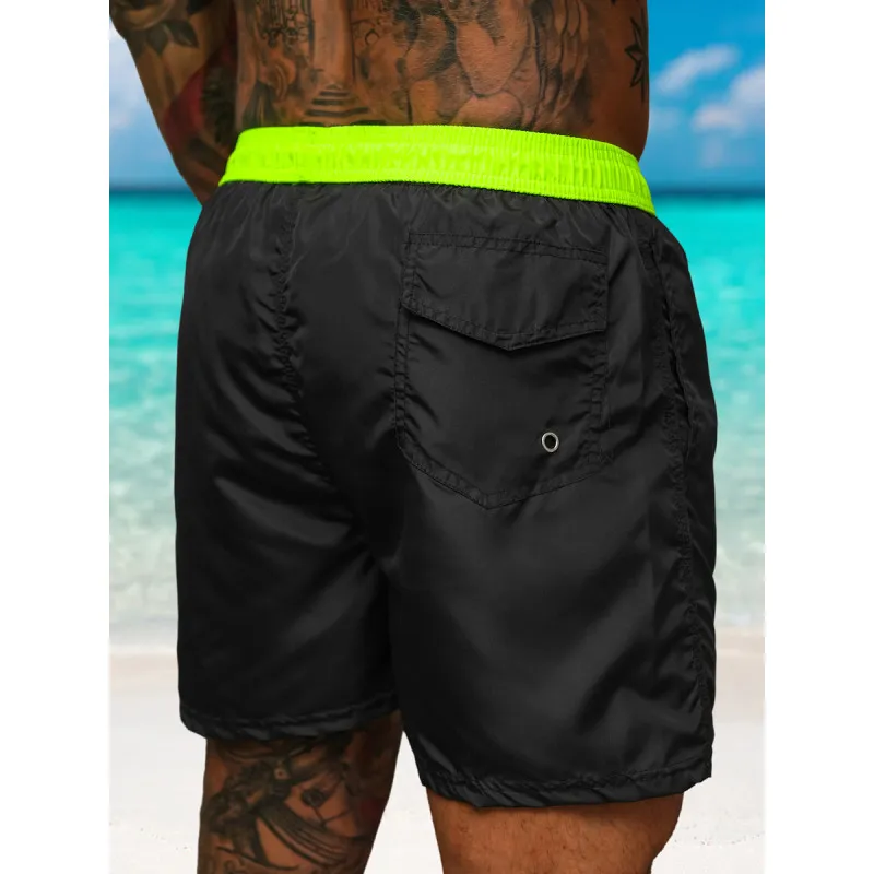 Vyriški šortai juodi/žali Renald JS/17K561/5