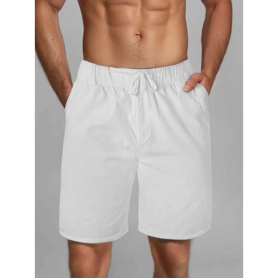 Vyriški baltos spalvos šortai Akel TMK/DC809/2