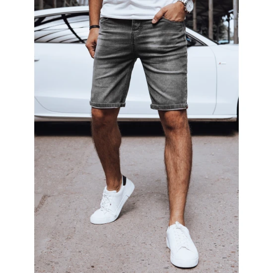 Vyriški tamsiai pilkos spalvos džinsiniai šortai Gun Šortai | Bridžai