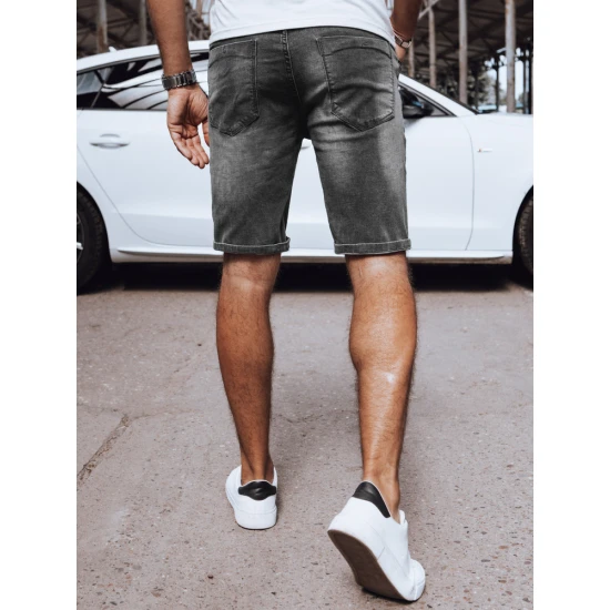 Vyriški tamsiai pilkos spalvos džinsiniai šortai Gun Šortai | Bridžai
