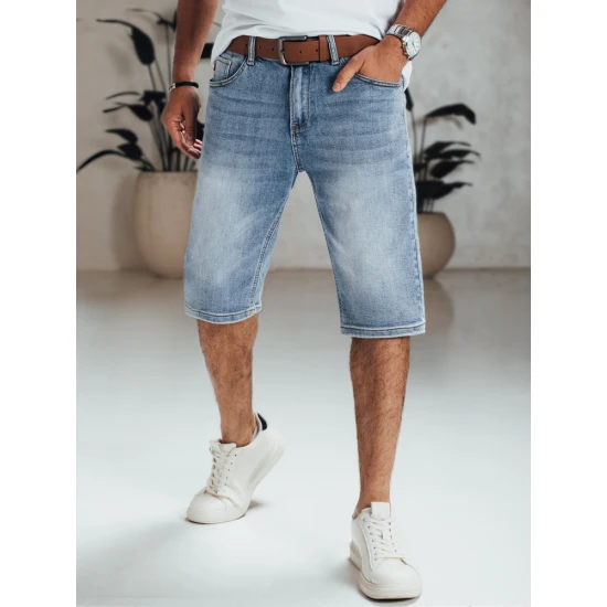 Vyriški mėlyni džinsiniai šortai su diržu Marty SX2555