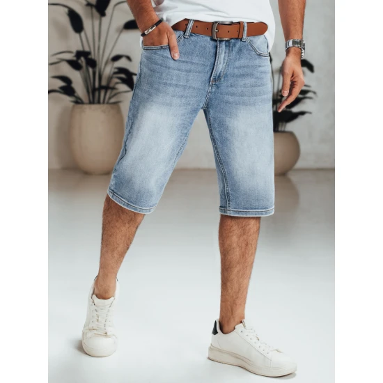 Vyriški mėlyni džinsiniai šortai su diržu Marty SX2555