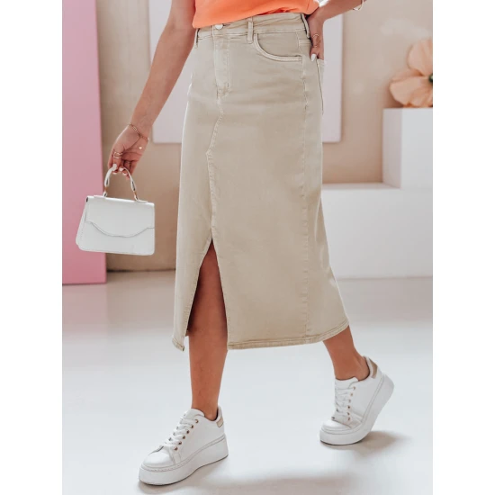 Moteriškas rusvas džinsinis sijonas Tell CY0480