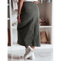 Džinsinis žalias sijonas su skeltuku Midiway