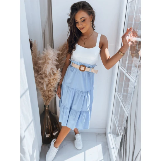 Moteriškas mėlynas midi sijonas Randina CY0389