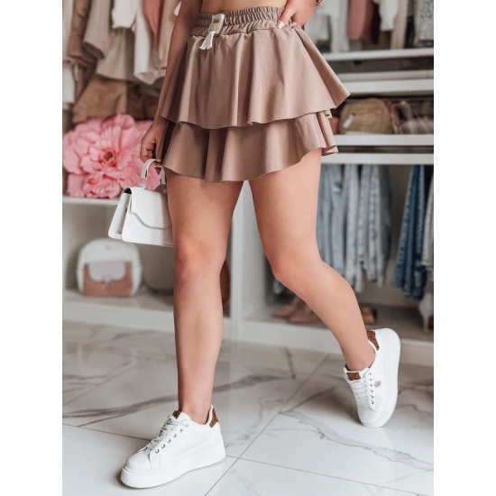 Moteriškas rudas mini sijonas Falbela CY0498