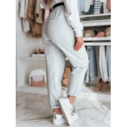 Moteriškos šviesiai pilkos kelnės su diržu Tailandi