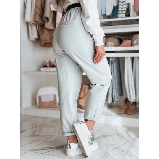 Moteriškos šviesiai pilkos kelnės su diržu Tailandi UY2553