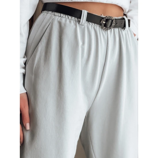 Moteriškos šviesiai pilkos kelnės su diržu Tailandi UY2553