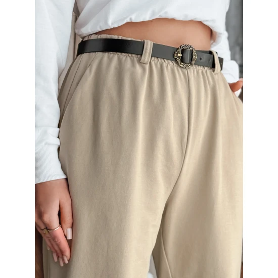 Moteriškos rusvos kelnės su diržu Tailandi UY2549