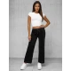 Moteriškos juodos plačios aksominės kelnės Metal JS/92K519/3