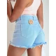 Moteriški šviesiai mėlyni džinsiniai šortai Sunylook Šortai moterims