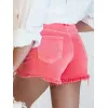 Moteriški rožiniai džinsiainai šortai Sunylook SY0362