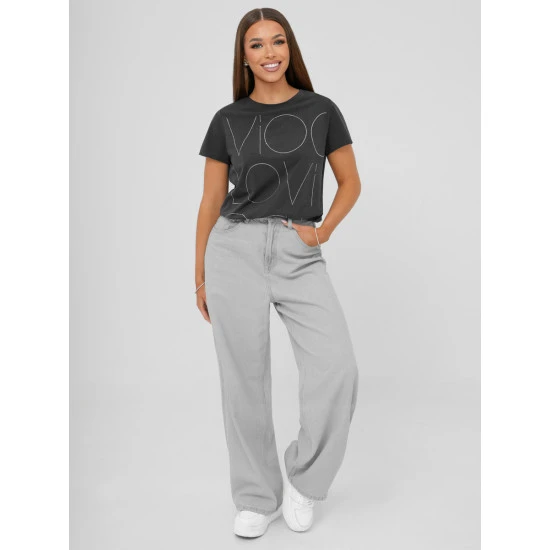 Moteriški tamsiai pilkos spalvos marškinėliai Cool JS/YJ77841