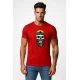 Vyriški raudoni marškinėliai Kaukolė su kepure PK4016