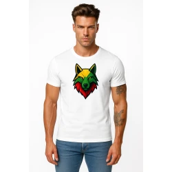 Vyriški balti marškinėliai Vilkas