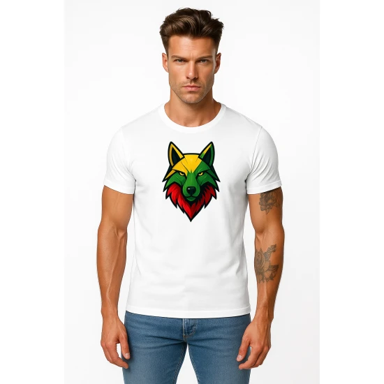 Vyriški balti marškinėliai Vilkas PK4021