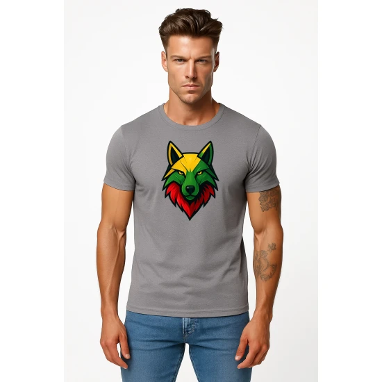 Vyriški pilki marškinėliai Vilkas PK4021