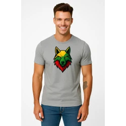 Vyriški šviesiai pilki marškinėliai Vilkas