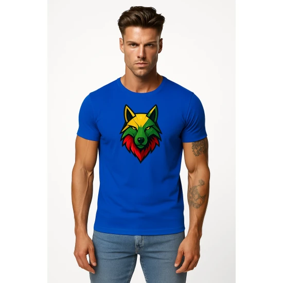 Vyriški mėlyni marškinėliai Vilkas PK4021