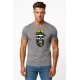 Vyriški pilki marškinėliai Kaukolė su kepure PK4016