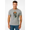 Jasnoszara koszulka męska Skull and Ball PK4022