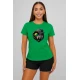 Moteriški šviesiai žali marškinėliai Vilkas pilkas PK4029