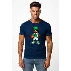 Vyriški tamsiai mėlyni marškinėliai Meškinas be džemperio