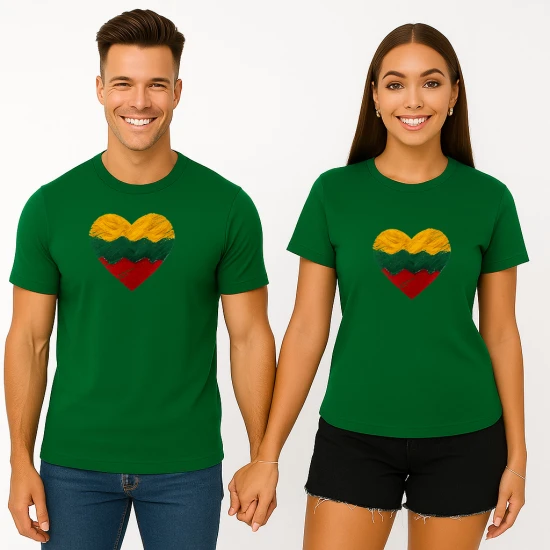 Žalių marškinėlių komplektas Širdis PK4028