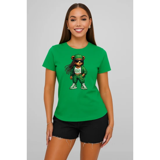 Moteriški žali marškinėliai Meškutė PK4023