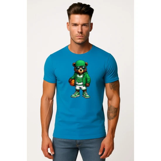 Vyriški turkio marškinėliai Meškinas su kamuoliu-džemperiu PK4019