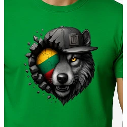 Vyriški žali marškinėliai Vilkas pilkas