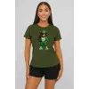 T-shirt damski khaki Bear PK4023