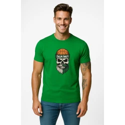 Vyriški žali marškinėliai Kaukolė su kamuoliu