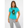 Damski jasnoniebieski T-shirt Bear PK4023