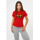 Moteriški raudoni marškinėliai Drugelis PK4025