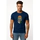 Vyriški tamsiai mėlyni marškinėliai Kaukolė su kamuoliu PK4022