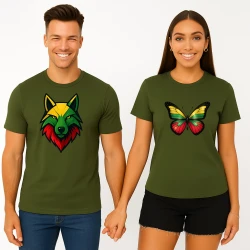 Chaki marškinėlių komplektas Vilkas-drugelis