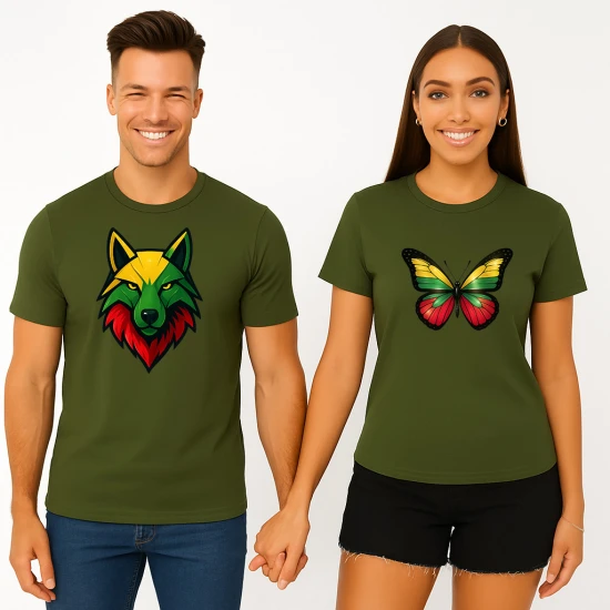 Chaki marškinėlių komplektas Vilkas-drugelis PK4026