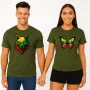 Khaki T-paita setti Wolf-Dragon