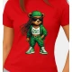 Moteriški raudoni marškinėliai Meškutė PK4023