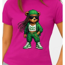 Moteriški rožiniai marškinėliai Meškutė