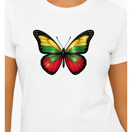 Naisten valkoinen T-paita Butterfly PK4025