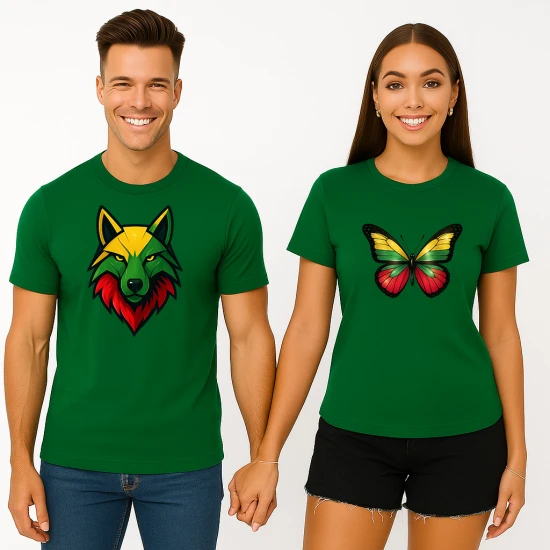 Žalių marškinėlių komplektas Vilkas-drugelis PK4026