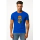 Vyriški mėlyni marškinėliai Kaukolė su kamuoliu PK4022