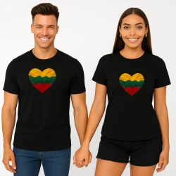 Juodų marškinėlių komplektas Širdis