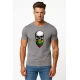 Vyriški pilki marškinėliai Kaukolė su barzda PK4015