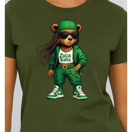 T-shirt damski khaki Bear PK4023
